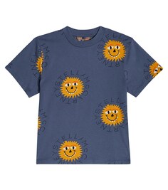Хлопковая футболка с принтом Stella McCartney Kids, синий