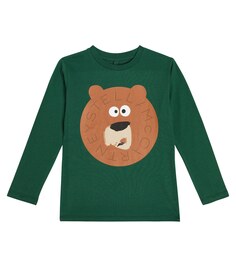 Хлопковая футболка с принтом Stella McCartney Kids, зеленый