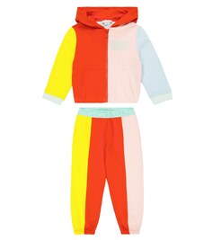 Комплект из хлопкового худи и спортивных штанов Stella McCartney Kids, разноцветный