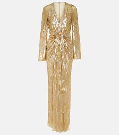 Платье Margot с пайетками JENNY PACKHAM, золотой