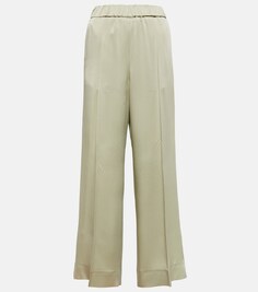 Широкие брюки с высокой посадкой JIL SANDER, зеленый