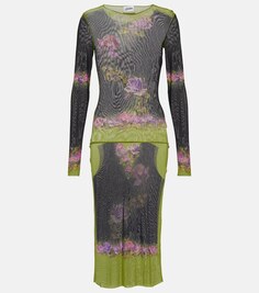 Платье миди с принтом Flower Collection JEAN PAUL GAULTIER, разноцветный