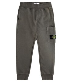 Флисовые спортивные штаны Stone Island Junior, серый