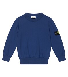 Хлопковый свитер Stone Island Junior, синий