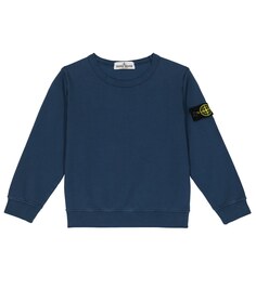 Хлопковая толстовка Stone Island Junior, синий