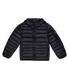 Стеганый пуховик Stone Island Junior, синий