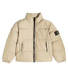 Пуховик с нашивкой-логотипом Stone Island Junior, серый