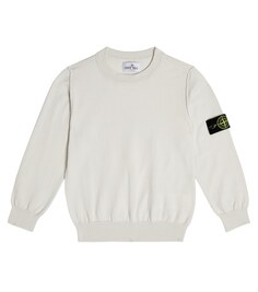 Хлопковая толстовка Stone Island Junior, серый