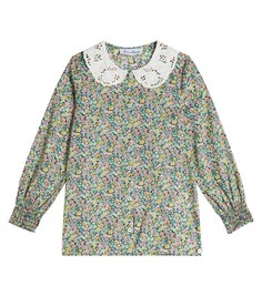 Хлопковая блузка с цветочным принтом Tartine et Chocolat, разноцветный
