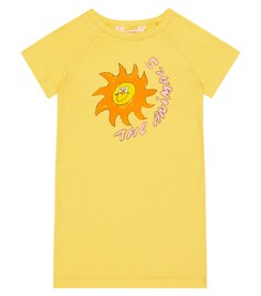 Платье-футболка из хлопка с принтом Gorilla The Animals Observatory, желтый