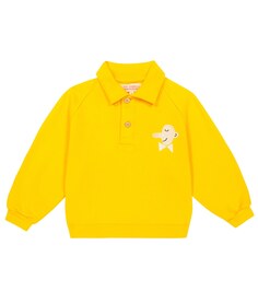 Хлопковый свитер с принтом морских коньков The Animals Observatory, желтый