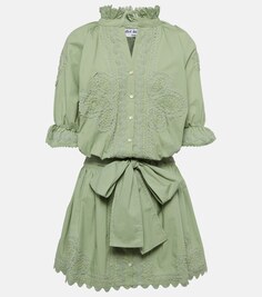 Платье-рубашка из хлопкового поплина JULIET DUNN, зеленый
