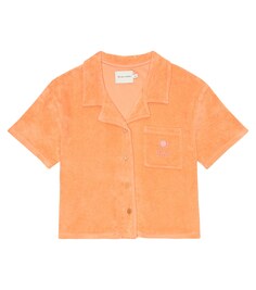 Рубашка Nicolo из хлопковой махровой ткани с вышивкой The New Society, оранжевый
