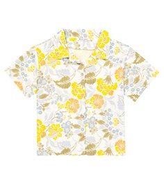 Рубашка Gianni из льна и хлопка с цветочным принтом The New Society, разноцветный