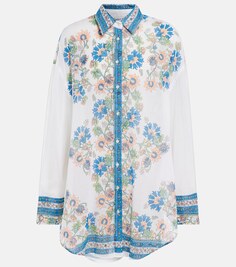 Рубашка из хлопка с цветочным принтом JULIET DUNN, разноцветный