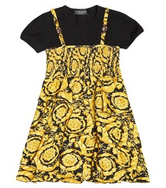 Платье Barocco из смесового хлопка Versace, желтый