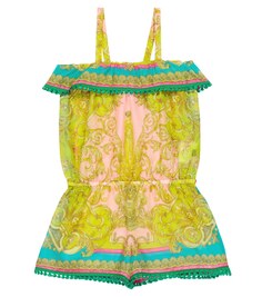 Комбинезон Barocco Goddess из хлопка и шелка Versace, разноцветный
