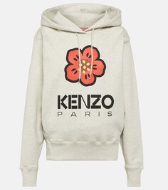 Худи из хлопкового джерси с логотипом KENZO, серый