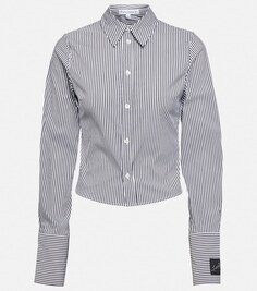 Укороченная рубашка в полоску из смесового хлопка JW ANDERSON, серый