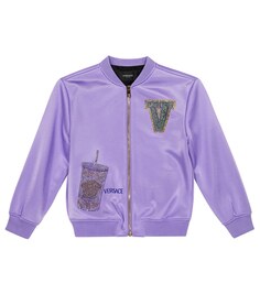 Вышитая университетская куртка Versace, фиолетовый