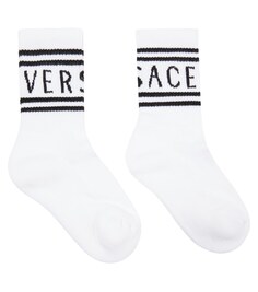 Носки из смесового хлопка с логотипом Versace, белый