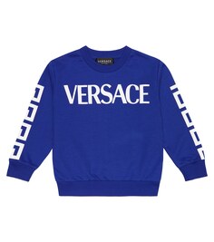 Толстовка из хлопка с логотипом Versace, разноцветный