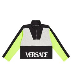 Толстовка из хлопкового джерси с логотипом Versace, разноцветный