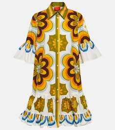 Мини-платье Choux из хлопкового поплина с цветочным принтом LA DOUBLEJ, разноцветный