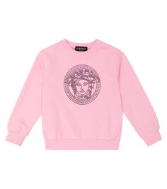 Толстовка с принтом Medusa из хлопка Versace, розовый