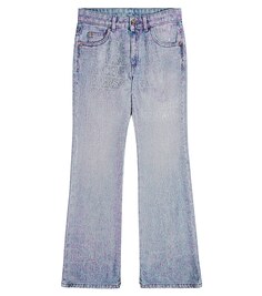 Расклешенные джинсы с логотипом Versace, синий