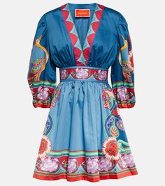 Хлопковое мини-платье Margherita с принтом LA DOUBLEJ, разноцветный