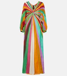 Платье макси Favoloso на одно плечо из твила LA DOUBLEJ, разноцветный