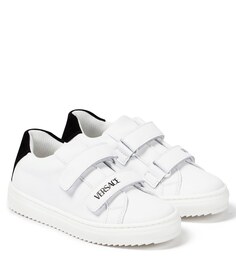 Кожаные кроссовки с логотипом Versace, белый