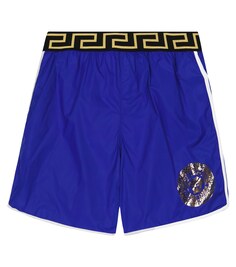 Плавки-шорты с декором Medusa Versace, синий