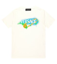 Футболка из хлопкового джерси Safety Pin Versace, разноцветный