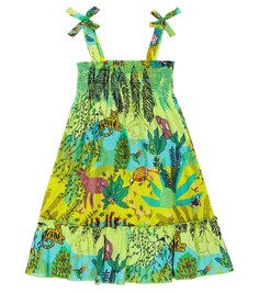 Платье из блестящего хлопка с принтом Vilebrequin, разноцветный
