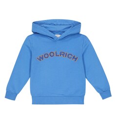 Худи с логотипом из хлопка Woolrich, синий