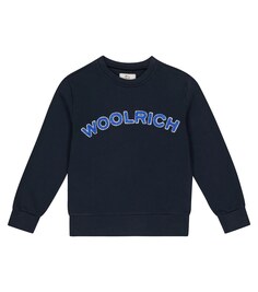 Толстовка из хлопка с логотипом Woolrich, синий