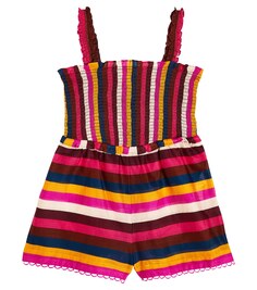 Полосатое хлопковое платье с присборкой Ginger Zimmermann Kids, разноцветный