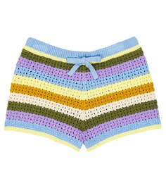 Полосатые шорты Halcyon из хлопка Zimmermann Kids, разноцветный