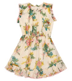 Платье Clover с цветочным принтом Zimmermann Kids, разноцветный