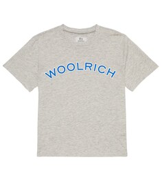 Хлопковая футболка с логотипом Woolrich, серый