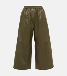 Кожаные брюки-кюлоты LOEWE, зеленый