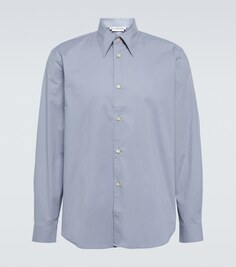 Рубашка из поплина с добавлением хлопка Acne Studios, синий
