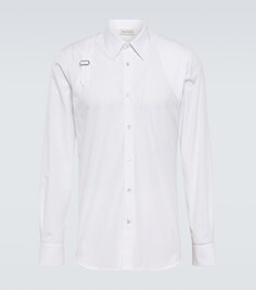 Рубашка из хлопкового поплина Alexander McQueen, белый