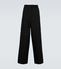 Расклешенные шерстяные брюки Balenciaga, черный