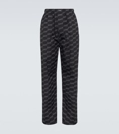 Пижамные брюки BB Signature из хлопка Balenciaga, черный