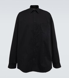 Куртка-рубашка оверсайз из хлопка Balenciaga, черный