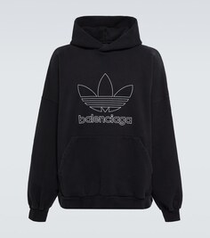 Худи из коллаборации с Adidas с логотипом Balenciaga, черный