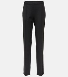 Узкие брюки Mirel из смесовой шерсти со средней посадкой LORO PIANA, черный